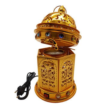 Electrical Bakhoor Burner & 50g Fragrance Paste - Golden